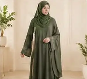 Olive Green Burqa - Simran Fashion House